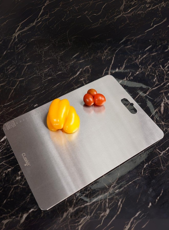 Clazkit Large Stainless Steel Chopping Cutting Board Vegetable,Fruit,Bread & Meat Durable Safe & Heavy Duty (360 x 250 x 1mm) - Image 1